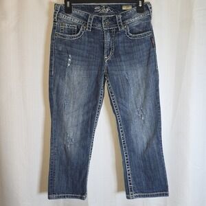 Silver Jeans Brand Women's Blue Denim Crop Jeans